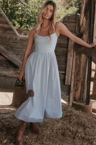Lolita Soft Blue Gorsety Sukienka Letnia