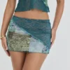 Mini spódniczka Mistress Rocks Ocean Teal z wstawkami – Wyprzedaż Mini spódniczka Mistress Rocks Ocean Teal z wstawkami – Wyprzedaż
