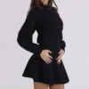 Mini spódniczka Rosina z czarnej wełny i kaszmiru