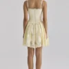 Mini sukienka Chloe Lemon z bawełny z koronką broderie anglaise