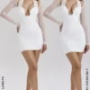 Mini sukienka Holly White z głębokim dekoltem Mini sukienka Holly White z głębokim dekoltem