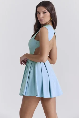 Mini sukienka Ingrid w kolorze toskańskiego błękitu