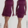 Mini sukienka Lucasta Mulberry z marszczeniami