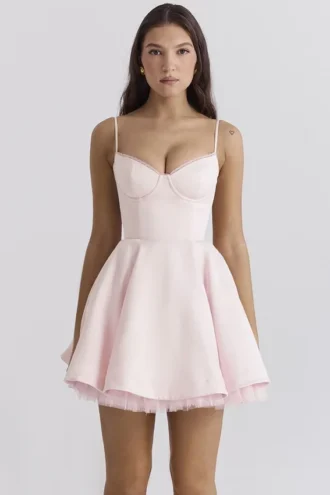 Mini sukienka Minimoiselle Ballerina z różowego tiulu