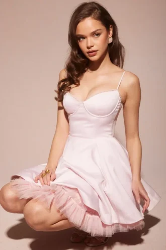 Mini sukienka Minimoiselle Ballerina z różowego tiulu