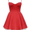 Mini sukienka Minimoiselle Holly z czerwonego satynowego tiulu