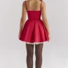 Mini sukienka Minimoiselle Holly z czerwonego satynowego tiulu