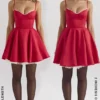 Mini sukienka Minimoiselle Holly z czerwonego satynowego tiulu