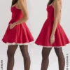 Mini sukienka Minimoiselle Holly z czerwonego satynowego tiulu