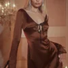 Mini sukienka „Sakina” z satyny w kolorze miedzianym Mini sukienka „Sakina” z satyny w kolorze miedzianym