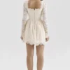 Mini sukienka z długim rękawem Fae Cream Lace Mini sukienka z długim rękawem Fae Cream Lace