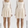 Mini sukienka z długim rękawem Fae Cream Lace Mini sukienka z długim rękawem Fae Cream Lace