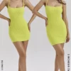 Mini sukienka z dzianiny bawełnianej o fakturze Neri w kolorze Acid Lime Mini sukienka z dzianiny bawełnianej o fakturze Neri w kolorze Acid Lime