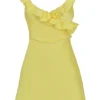 Mini sukienka z satyny z falbanami Tink Buttercup Mini sukienka z satyny z falbanami Tink Buttercup