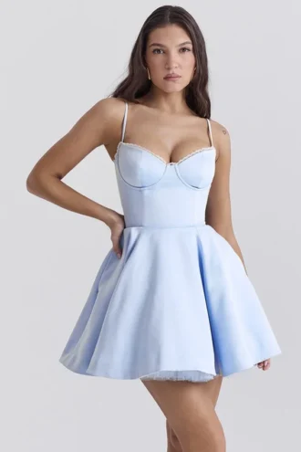Mini sukienka z tiulu w kolorze niebieskim Cinderella marki Minimoiselle Mini sukienka z tiulu w kolorze niebieskim Cinderella marki Minimoiselle