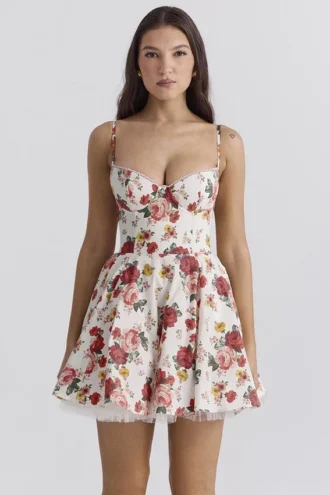 Mini sukienka z tiulu w włoski wzór różany Minimoiselle Mini sukienka z tiulu w włoski wzór różany Minimoiselle
