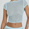 Mistress Rocks Seafoam Knit Open Back Ruffle Top – Wyprzedaż Mistress Rocks Seafoam Knit Open Back Ruffle Top – Wyprzedaż