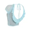 Mistress Rocks Seafoam Knit Open Back Ruffle Top – Wyprzedaż Mistress Rocks Seafoam Knit Open Back Ruffle Top – Wyprzedaż