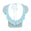 Mistress Rocks Seafoam Knit Open Back Ruffle Top – Wyprzedaż Mistress Rocks Seafoam Knit Open Back Ruffle Top – Wyprzedaż