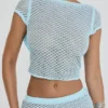 Mistress Rocks Seafoam Knit Open Back Ruffle Top – Wyprzedaż Mistress Rocks Seafoam Knit Open Back Ruffle Top – Wyprzedaż