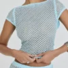 Mistress Rocks Seafoam Knit Open Back Ruffle Top – Wyprzedaż Mistress Rocks Seafoam Knit Open Back Ruffle Top – Wyprzedaż