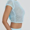 Mistress Rocks Seafoam Knit Open Back Ruffle Top – Wyprzedaż Mistress Rocks Seafoam Knit Open Back Ruffle Top – Wyprzedaż