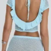 Mistress Rocks Seafoam Knit Open Back Ruffle Top – Wyprzedaż Mistress Rocks Seafoam Knit Open Back Ruffle Top – Wyprzedaż