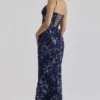 Naima Navy – ręcznie zdobiona koronkowa sukienka maxi