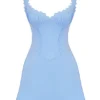 Niebieska sukienka mini Tilly z plisami Niebieska sukienka mini Tilly z plisami