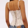 Rania Vintage – gorset z koronki w kwiaty w kolorze kości słoniowej Rania Vintage – gorset z koronki w kwiaty w kolorze kości słoniowej