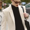 Remi Ivory – długi płaszcz z jednym rzędem guzików Remi Ivory – długi płaszcz z jednym rzędem guzików