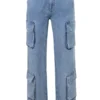Ria Blue Washed Utility Jeansy