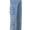 Ria Blue Washed Utility Jeansy