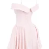 Różowa mini sukienka z odkrytymi ramionami Elida Ballerina