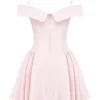 Różowa mini sukienka z odkrytymi ramionami Elida Ballerina