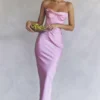 Różowa sukienka maxi z gorsetem Charmaine