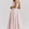 Różowa sukienka midi bez ramiączek Lady Ballerina