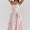 Różowa sukienka midi z gorsetem z twillu Samaria Ballerina Różowa sukienka midi z gorsetem z twillu Samaria Ballerina