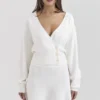 Rowan Ivory Wool Balloon Sleeve Wrap kardigany Rowan Ivory Wool Balloon Sleeve Wrap kardigany