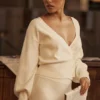 Rowan Ivory Wool Balloon Sleeve Wrap kardigany Rowan Ivory Wool Balloon Sleeve Wrap kardigany