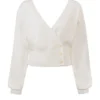 Rowan Ivory Wool Balloon Sleeve Wrap kardigany Rowan Ivory Wool Balloon Sleeve Wrap kardigany