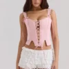 Różowy bawełniany top gorsetowy Callie Różowy bawełniany top gorsetowy Callie