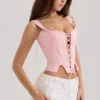 Różowy bawełniany top gorsetowy Callie Różowy bawełniany top gorsetowy Callie
