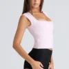 Różowy gorset z rękawkami typu cap sleeve Różowy gorset z rękawkami typu cap sleeve