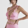 Różowy, zwiewny top z krótkim rękawem „Lorena” Różowy, zwiewny top z krótkim rękawem „Lorena”