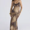 Sacha – sukienka maxi z paneli z żorżety w panterkę – edycja limitowana Sacha – sukienka maxi z paneli z żorżety w panterkę – edycja limitowana