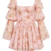 Sancia – angielska sukienka mini w stylu vintage z nadrukiem róż i bufiastymi rękawami Sancia – angielska sukienka mini w stylu vintage z nadrukiem róż i bufiastymi rękawami