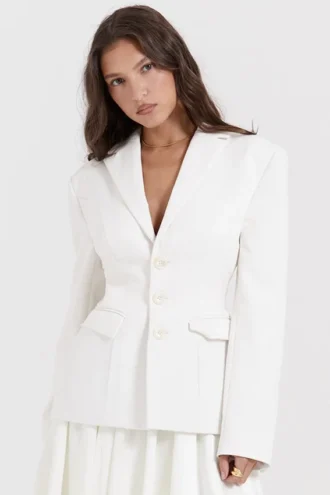 Sariah Ivory Contour Tailored Marynarka