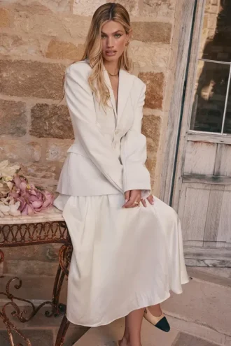Sariah Ivory Contour Tailored Marynarka