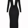 Saskia – czarna sukienka maxi z drapowaniem Saskia – czarna sukienka maxi z drapowaniem